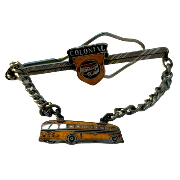 VTG colonial bus tie clip with silver tone - Picture 4 of 4